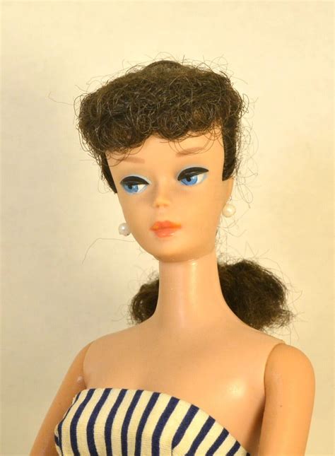 Vtg Brunette Ponytail Barbie Doll Mattel W Cotton Casual