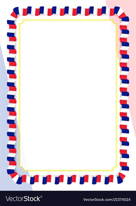 Frame And Border Of Ribbon With France Flag Vector Image