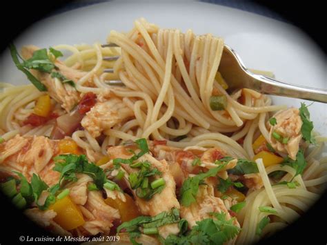 La Cuisine De Messidor Spaghettis Au Poulet Cuit Version Express