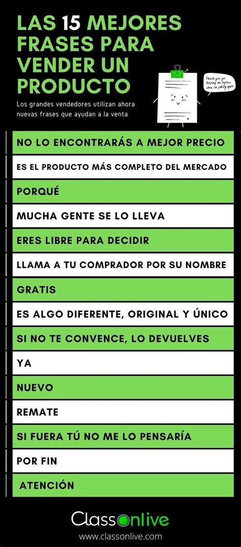 Las Mejores Frases Para Vender Un Producto Classonlive En