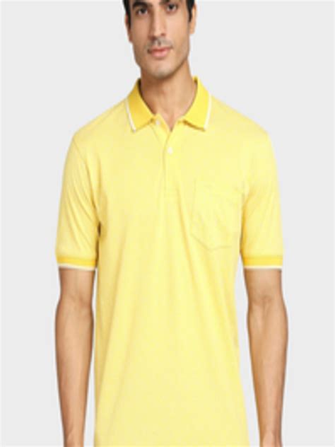 Buy Colorplus Men Yellow Cotton Polo Collar T Shirt Tshirts For Men 19748628 Myntra