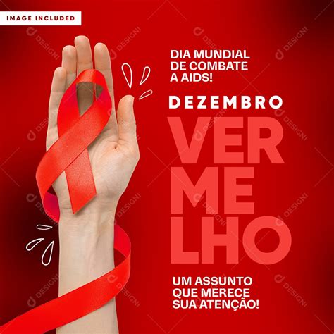 Dia Mundial De Combate A Aids Dezembro Vermelho Social Media Psd