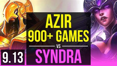 AZIR Vs SYNDRA MID 900 Games Godlike KDA 14 4 8 NA Challenger