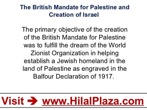 The British Mandate For Palestine And Creation Of Israel