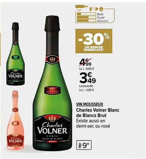 Promo Vin Mousseux Charles Volner Blanc De Blancs Brut Chez Carrefour