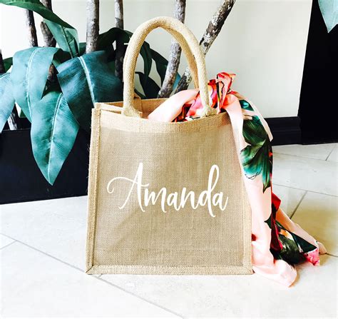 Burlap Tote Bag Personalized