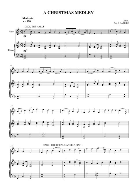 A Christmas Medley By SCMusic Sheet Music For Flute And Piano At Sheet