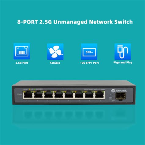 8 Port 2 5g Ethernet Switch With 10g Sfp 5 X 2 5g Base T Ports Plug Juplink