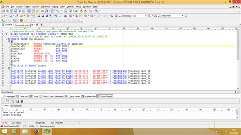 Oracle Create Table Operator