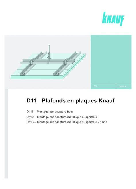 PDF D11 Plafonds en plaques Knauf Système D112 Plafond en plaques