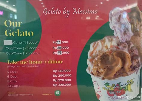 Selalu Diperbarui Menu Gelato By Massimo Wonokromo Surabaya