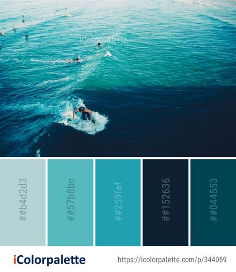 Color Palette Ideas from Wave Wind Ocean Image | iColorpalette | Ocean ...