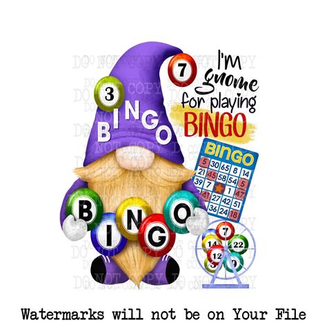 Bingo Gnome Png Gnome Png Digital Download Bingo Clipart Bingo Png