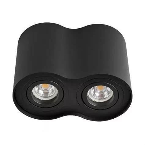 Dubbele Ronde Led Opbouwspot Zwart Kantelbaar Modern Design