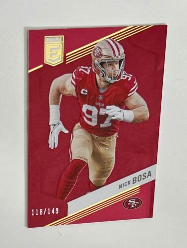 Nick Bosa 2023 Panini Donruss Elite Maroon 149 Color Match San