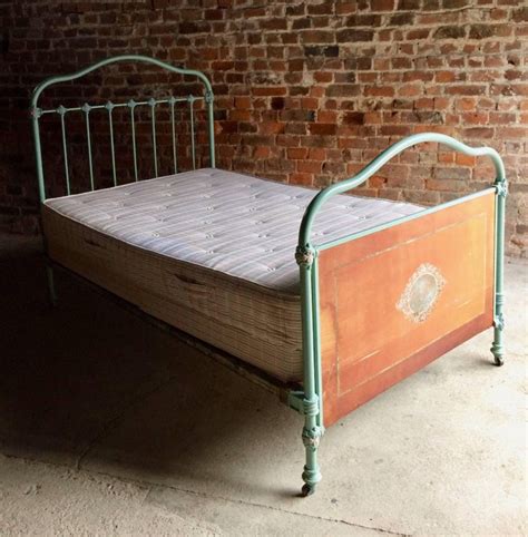 Stunning Antique Cast Iron Bed Single On Casters 19th Century Victorian Mattress At 1stdibs