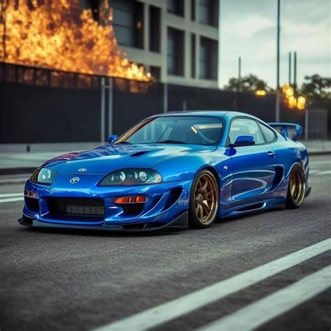 Um Carro Toyota Supra Mk4 Em Uma Estrada Foto Premium