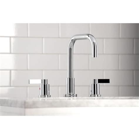 Kingston Brass Nuvofusion Polished Chrome 2 Handle Widespread Bathroom Sink Faucet With Drain In