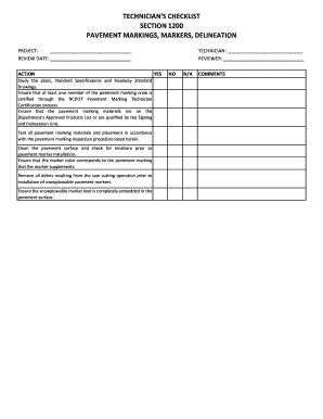 Fillable Online Pavement Markings Markers Delineation Fax Email Print