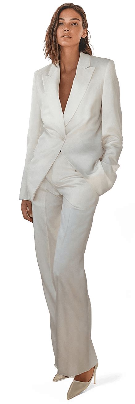 White Linen Pant Suit Relaxed Fit Sumissura