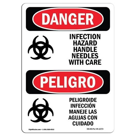 Signmission Safety Sign Osha Height Rigid Plastic Infection