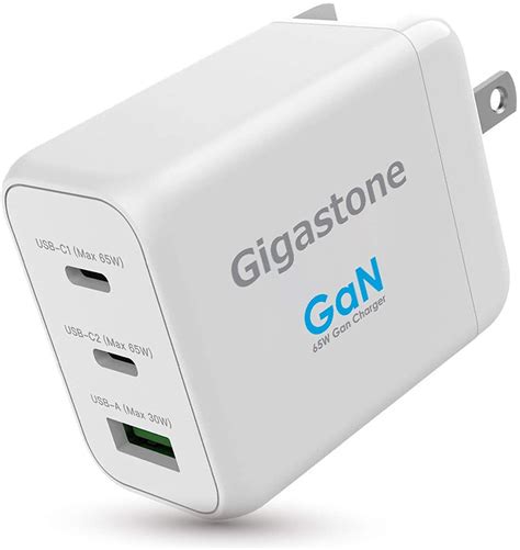 Advanced Gan Technology Gigastone 65w Gan Wall Charger 3 Port