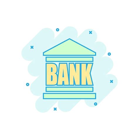 Premium Vector Vector Cartoon Bank Building Icon In Comic Style Bank