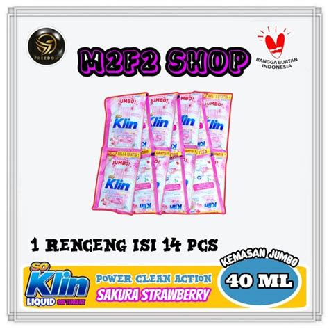 Jual So Klin Liquid Jumbo Softergent Sakura Strawberry 40 Ml Kemasan