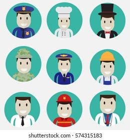 Set Occupations Iconsvector Illustration Stock Vector Royalty Free