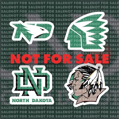 North Dakota Fighting Sioux Set Peel And Stick 4 Stickers