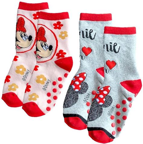 Disney Minnie Mouse Haussocken Minnie Mouse 2 Paar Anti Rutsch Socken