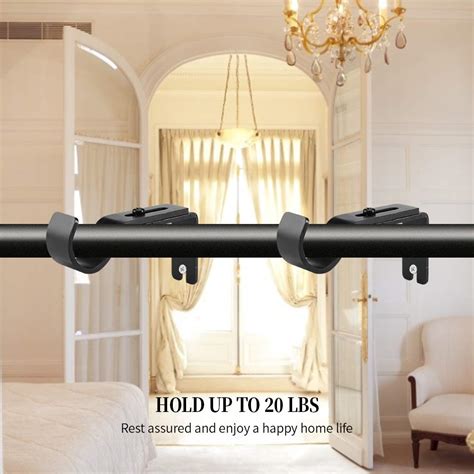 Snapklik Anndason Heavy Duty Adjustable Curtain Rod Brackets Rod