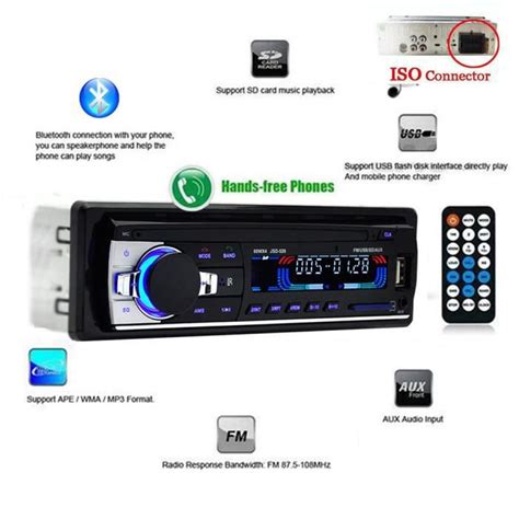 Car Radio Jsd Autoradio V Bluetooth V Voiture Audio St R O Au