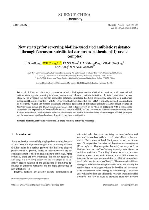 PDF New Strategy For Reversing Biofilm Associated Antibiotic