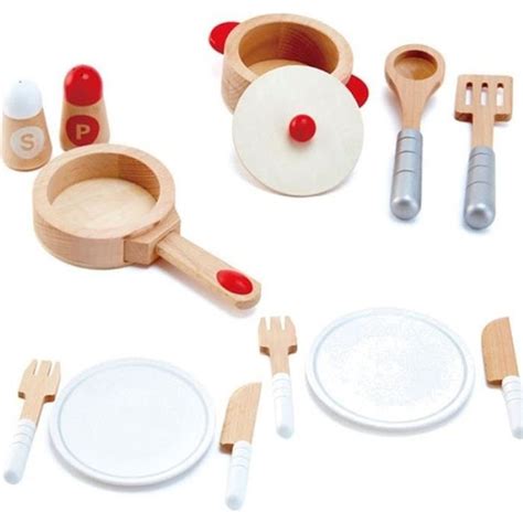 Un Jeu Des Jouets D Nette En Bois Ustensiles Cuisine Pour Enfants Hape