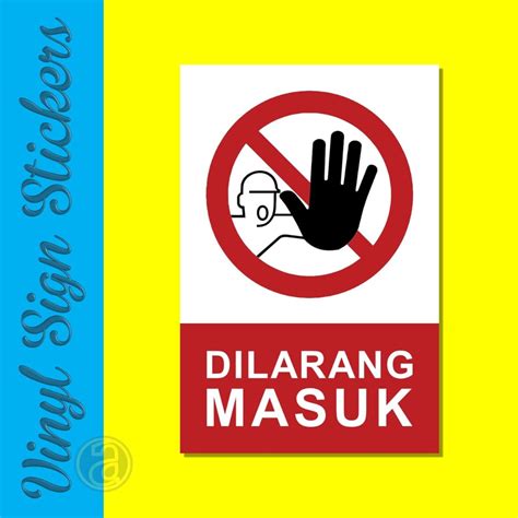 Jual Sticker Vinyl X Cm Safety Sign Rambu K Stiker Peringatan