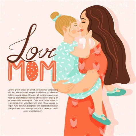 Happy Motherâ€™s Day Greeting Card Beautiful Mother With Daughter And