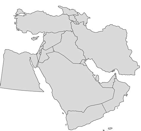 Middle East Map Outline Large World Map