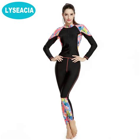 Lyseacia Full Body Women Wetsuit Slim Long Swimsuit Summer Swimming