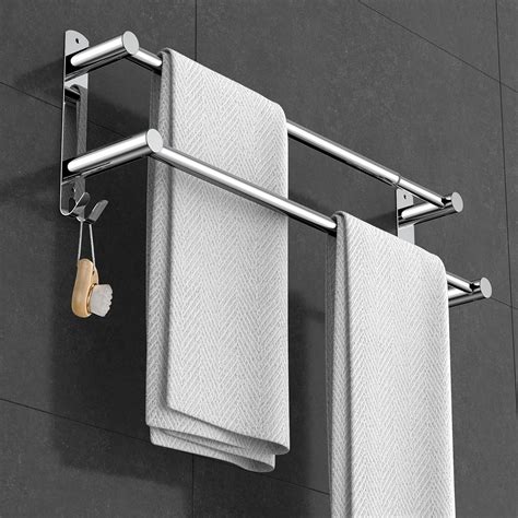 Towel Rails Wall Mounted Adjustable Towel Bars Stainless Steel Self