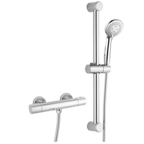 RAK Cool Touch Chrome Thermostatic Bar Shower Valve Slider Rail Kit