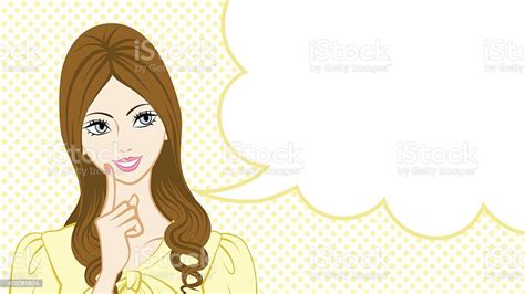 Long Hair Women Talking Speech Bubble Stock Illustration Download