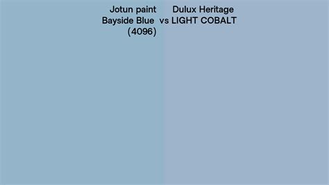 Jotun Paint Bayside Blue 4096 Vs Dulux Heritage LIGHT COBALT Side By