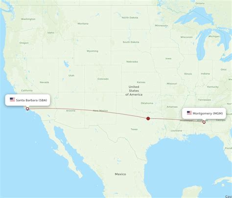 Flights From Montgomery To Santa Barbara Mgm To Sba Flight Routes