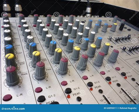 Closeup On A Sliders Of A Mixing Console Stock Image Image Of Panel