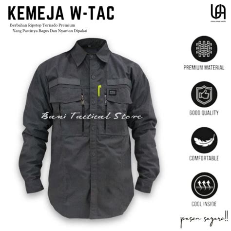 Jual Best Seller Kemeja Pria Tactical W Tac Lengan Panjang Baju