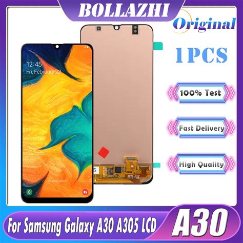 100 Test Original AMOLED For SAMSUNG Galaxy A30 A305 A305F A305FD