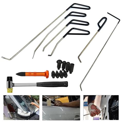 PDR tools Rods Hook Tool Paintless Dent Repair Car Dent Removal Tool Kit Hail Hammer Dent remove ...