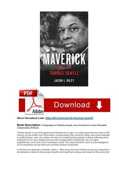 Full Book Pdf Download Maverick A Biography Of Thomas Sowell By