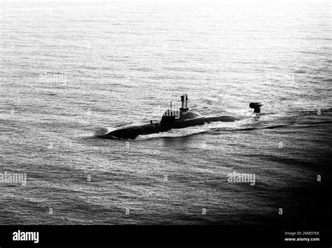 A Port View Of A Soviet Akula Class Nuclear Powered Attack Submarine